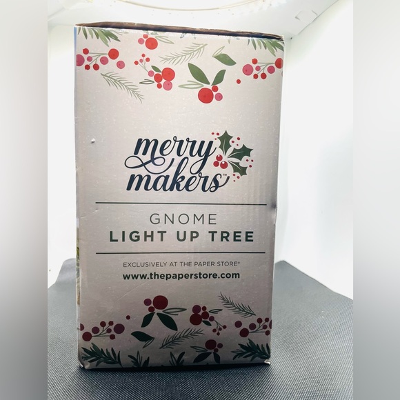 Merry Makers 8" Light-Up Ceramic Gnome Christmas Tree Multi Color Lights NIB - Picture 5 of 8